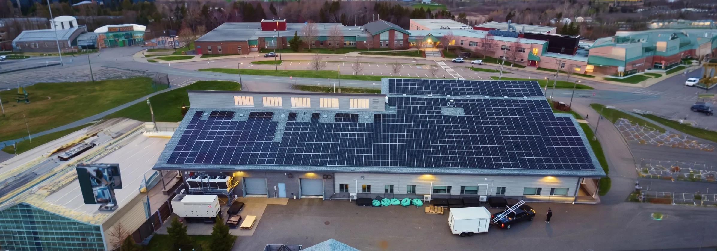 Massive commercial solar array on a Nova Scotia industrial facility, designed to maximize ROI through the 30% Federal Clean Technology ITC.